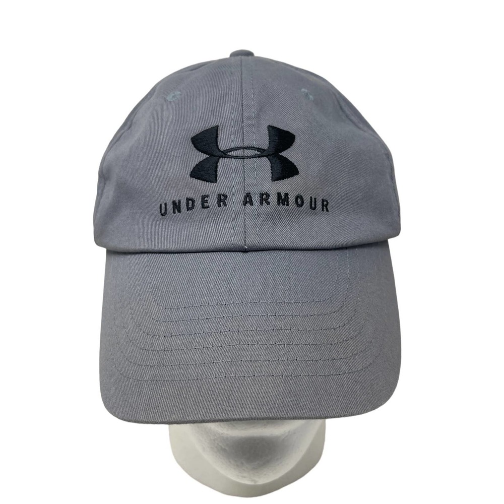 Under Armour Womens Embroidered Spell Out Logo Adjustable Hat Gray Free Fit‎